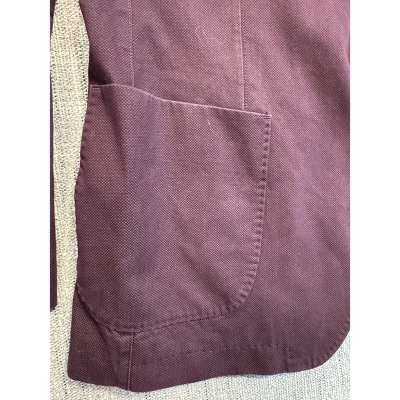 Bugatti Mens 42  Two Button Blazer Sports Coat Suit Jacket Maroon With Blue Line - Picture 15 of 16